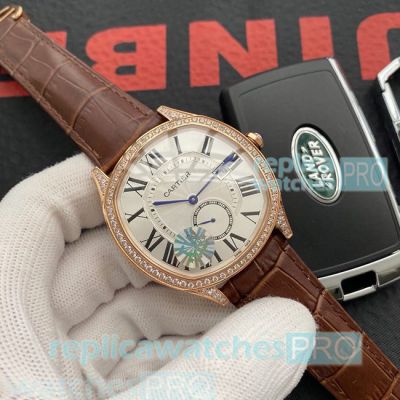 Fashionable Style Clone Cartier MTWTFSS Blue Dial Silver Bezel Men's Watch